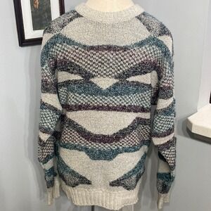 Vintage Grandpa Sweater Cozy Nordic Coastal Minimalist Small USA Fisherman Nauti